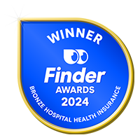 A finder 2024 hospital cover award winner logo.