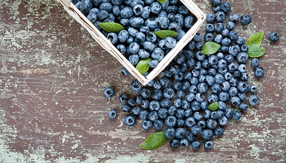 A basket full blueberries