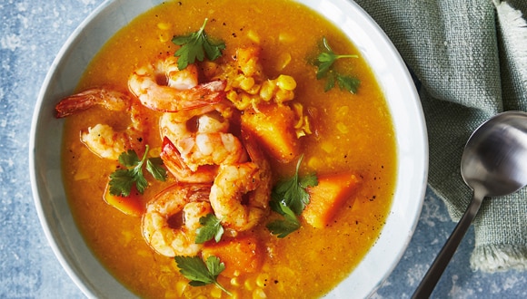 Prawn, pumpkin and corn chowder | HCF