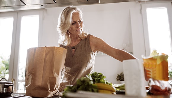 Elder with groceries