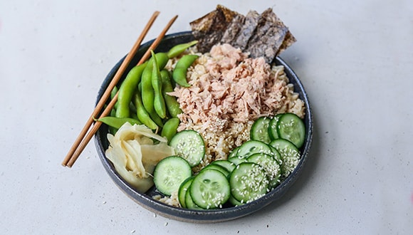 Whip up this tuna sushi bowl as a healthy lunch for work