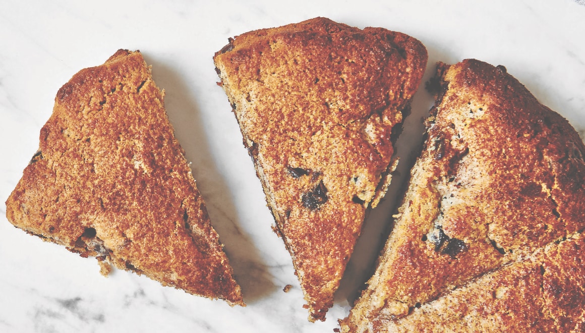 spiced date and almond meal scones