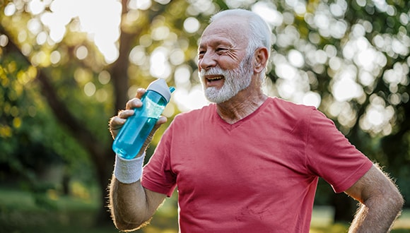 Man drinking water