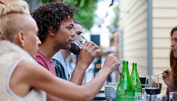 Man enjoying a beer during the festive season