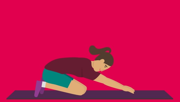 Illustration of a person doing child's pose