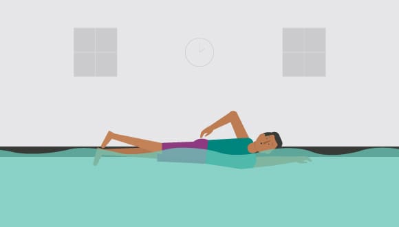 Illustration of a male swimming in a pool