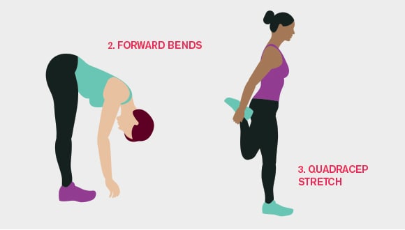 Forward bends and Quadricep Stretch