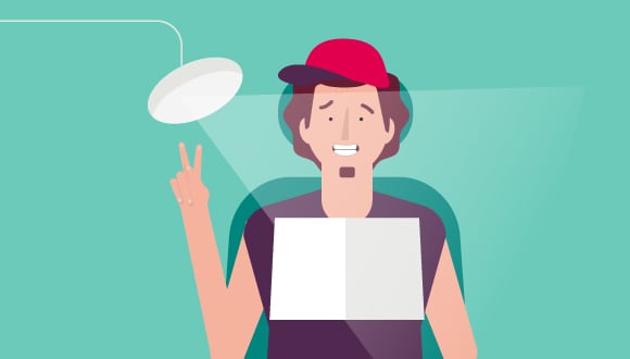 Illustration of a man getting his teeth checked