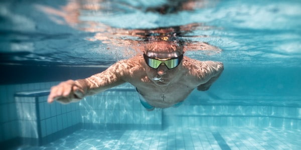 a person swimming