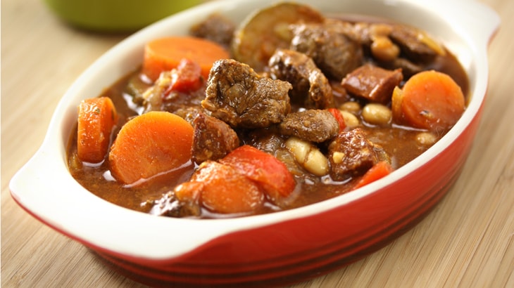 Slow cooker spanish lamb with beans