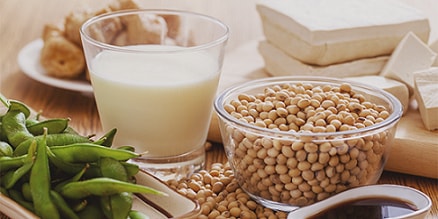A photo of soy related products
