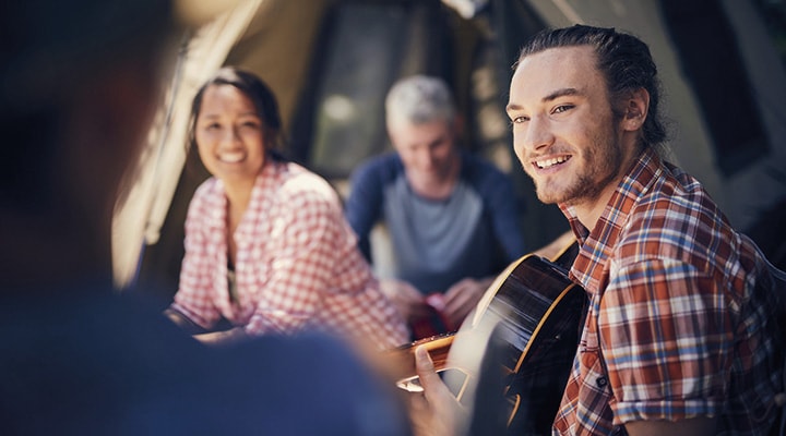 Camping with friends and family