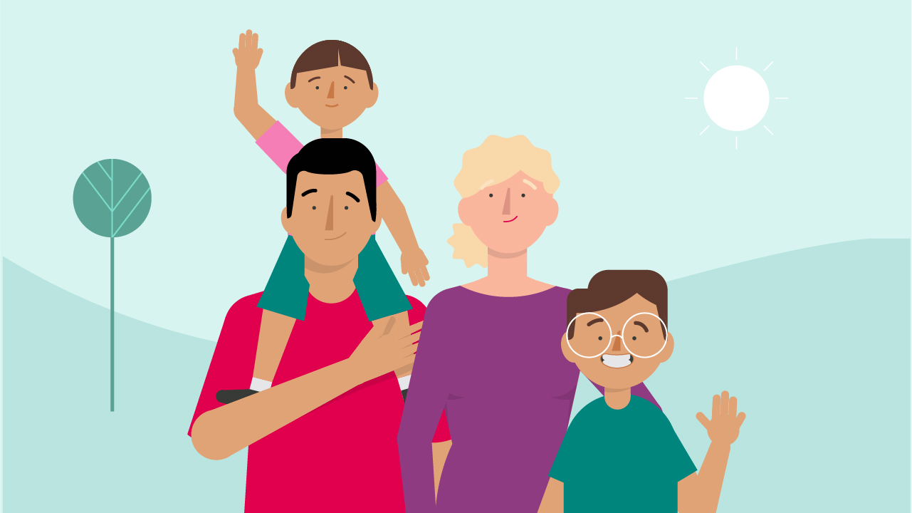 An illustration of a family portrait.