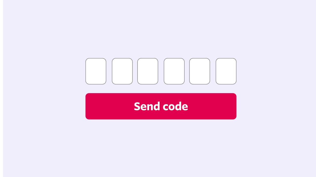 An illustration of a multi-factor authentication in screen on a tinted purple background.