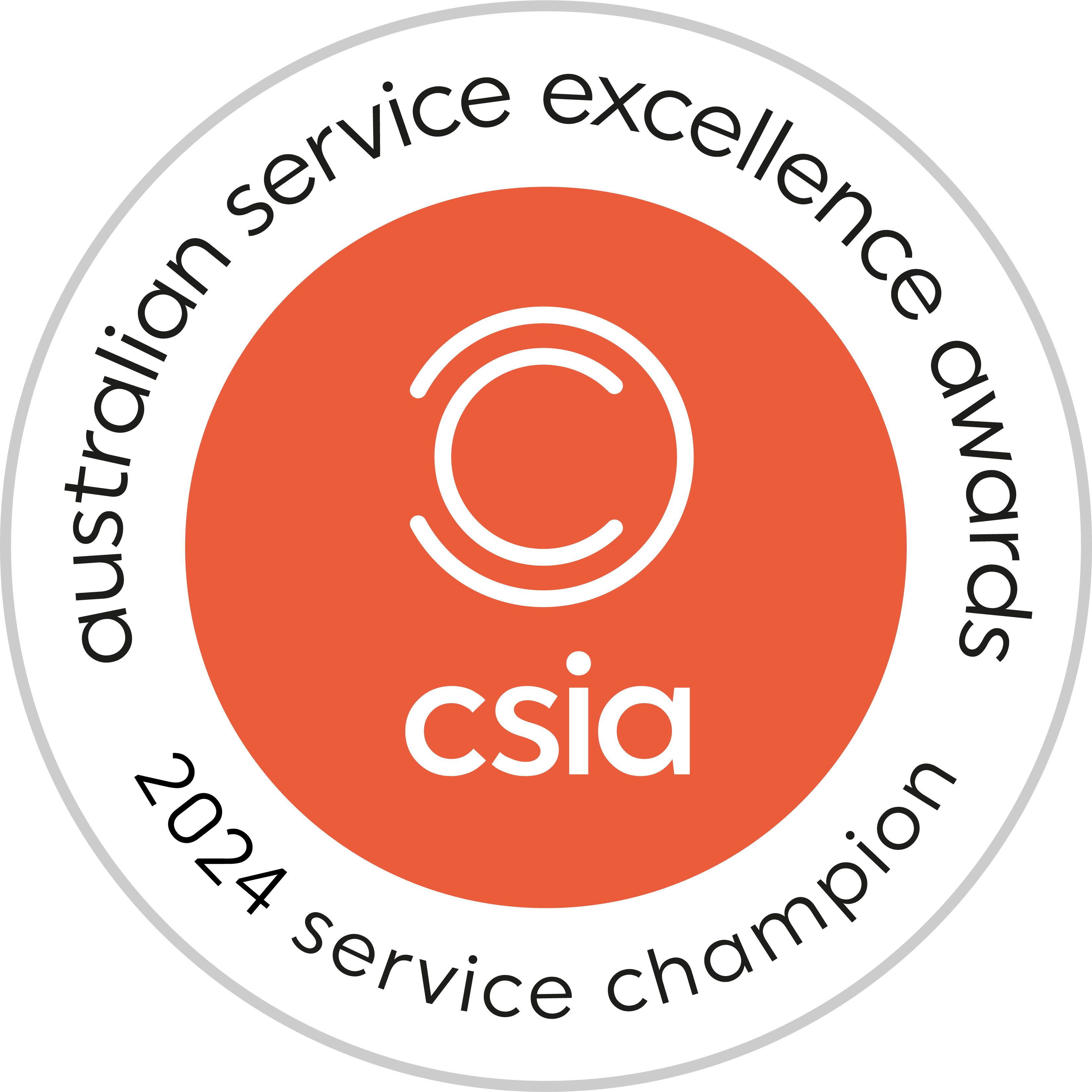 Service champion award logo.