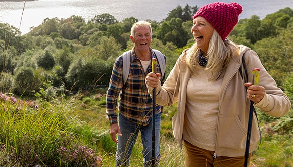 couple over 50 going hiking
