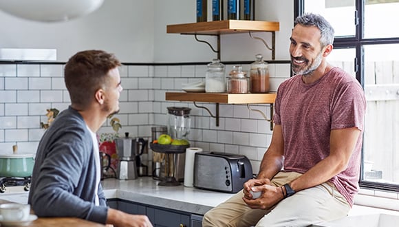 Two men having a conversation