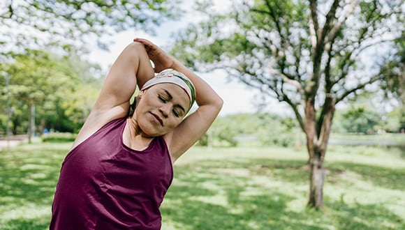 Woman stretching
