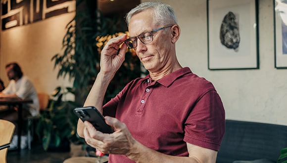 Man looking at phone