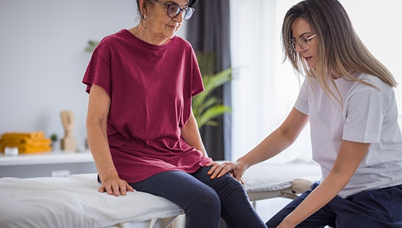 Woman getting treatment for her joint pain